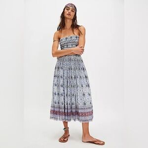 NWT FREE PEOPLE ONE RAVENNA PRINTED CONVERTIBLE MAXI SKIRT 🩵